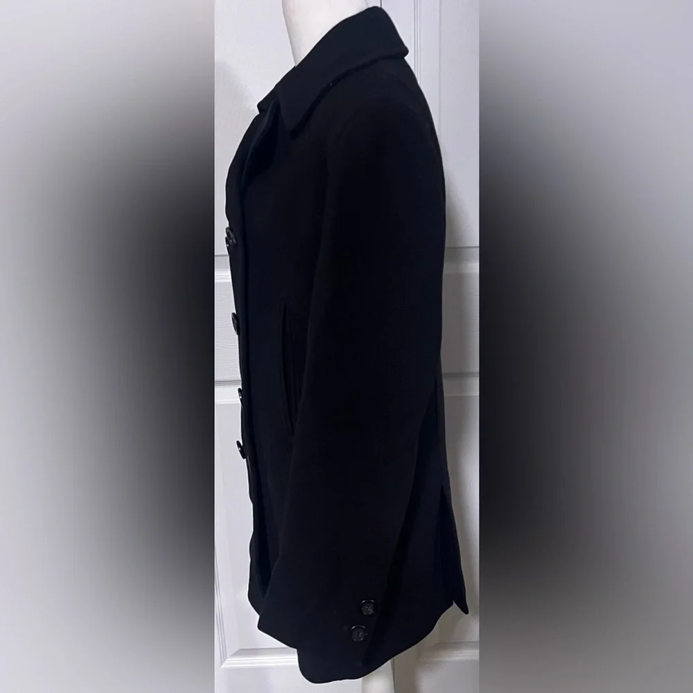 Women's J. Crew Wool Blend Peacoat in Black - Picture 2 of 5